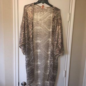 Rose gold Sequin kimono